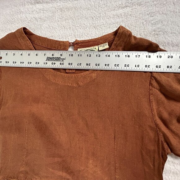 24 Karat Womens Boho Chic Rust Orange Embroidered Tiered Maxi Dress Size Medium - Picture 6 of 10